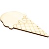 Bright Creations 24 Pieces Unfinished Wood Cutouts for Crafts, Wooden Ice Cream Cone for Home Decor, 2.2 x 3.8 in - 2 of 4