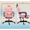 Reclining Gaming Office Chair with Adjustable Headrest and Footrest, Padded Seat and Lumbar Support for Home or Study Room -3irtyhousy - 4 of 4