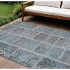 Teal Blue Aqua And Beige Patchwork Washable Indoor Outdoor Area Rug - 2 of 4