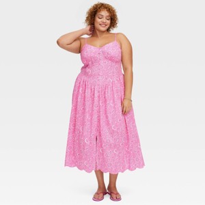 Women's Paisley Floral Drop Waist Midi A-Line Dress Pink - Roller Rabbit x  Target XXL : Target