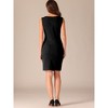 INSPIRE CHIC Women's Sleeveless Boat Neck Ruched Work Office Bodycon Dress - image 3 of 4