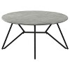 Travis Cement and Gunmetal Round Top Coffee Table - 2 of 4