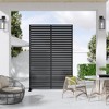 Wooakway 72"H 47"W 16"D Metal Outdoor Privacy Screen Freestanding Patio Decorative Screens - 2 of 4