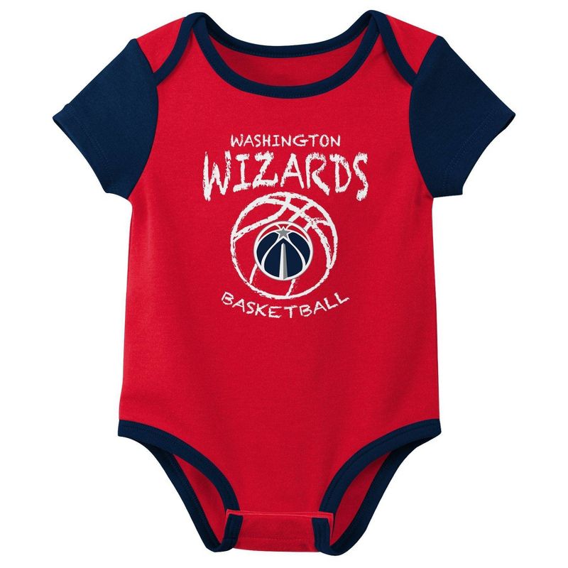 NBA Washington Wizards Infant Boys&#39; 3pk Bodysuit Set, 4 of 5