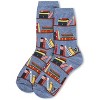 Memoi Let's Read Bookshelf Bamboo Blend Crew Sock - 3 of 4