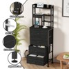 Furnulem Tall Night Stand, 4 Fabric Drawers and 4 Tier Storage Shelf - 4 of 4
