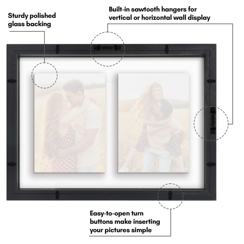 Americanflat Floating Collage Frame - Display Two Photos, 5 of 9