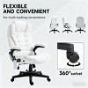 TopComfy Accent Chairs High Back Massage Desk Chair with Heat Reclining Backrest Soft Padding Comfort seat for Office, White, 25.5"*28"*47.3" - 3 of 4