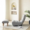 Foldable Reclining Leisure Floor Chair with Thick Padded Cushion and Adjustable Back, Multifunctional Lazy Sofa Single Chair - 4 of 4