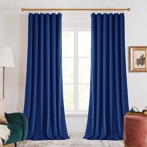 Deconovo 2 Panels Velvet Curtains with 8.5cm New Tape Heading, No Tiebacks, Luxury Soft Drapes for Living Room and Bedroom - 1 of 4