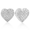 Pompeii3 1/4 Ct Diamond Heart Studs Screw Back Earrings White or Yellow Gold 10.5mm Wide - 2 of 4