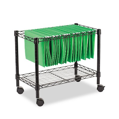 Alera Single-Tier Rolling File Cart 24w x 14d x 21h Black FW601424BL