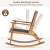 Chic Crate - Acacia Hardwood Rocking Chair Set of 2 - 500lb Weather-Resistant w/ PE Rattan Seat & Locking Rockers - Poolside/Patio, Espresso Stain - 4 of 4