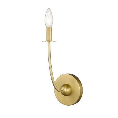 Shannon Brass and White Fabric Shade Wall Sconce