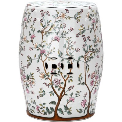 Blooming Tree Garden Stool - White -  Safavieh