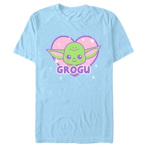 Men's Star Wars: The Mandalorian Kawaii Grogu Heart T-Shirt - 1 of 4