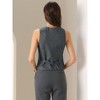 INSPIRE CHIC Women's Casual V-Neck Button-Down Sleeveless Cropped Vest - 3 of 4