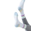 Anna-Kaci 3-Pack Women's Cotton Crew Socks with Color Block Toes Striped Cuffs and Non-Slip Grip Soles - 3 of 4