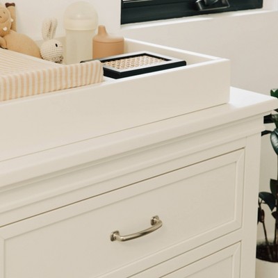 Elegant French Country Warm White 6-Drawer Nursery Dresser