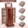 Costway Wood Jewelry Cabinet Storage Chest Stand Organizer Necklace - 3 of 4