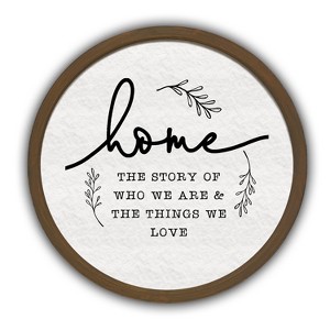 Creative Products Home the Story of Who We Are 20 x 20 Round Brown Framed Print - 1 of 4