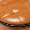 Resenkos Counter Bar Stools, Counter Stool,Round Storage Bar Stool Set of 2, 360��Counter Height Swivel Stool with Metal Frame,Orange Brown - 2 of 4