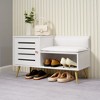 VECELO Shoe Bench with Storage for Entryway Removable Padded Cushion, Lourvered Door - 4 of 4