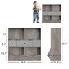 Toy Storage Organizer with Bookcase, 3-Tier Floor Standing Kids Cabinet Chest with 4 Cubbie - 3 of 4