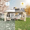 10 x 12 Ft Wood Gazebo with Nettings and Curtains for Backyard, Patio - 3 of 4
