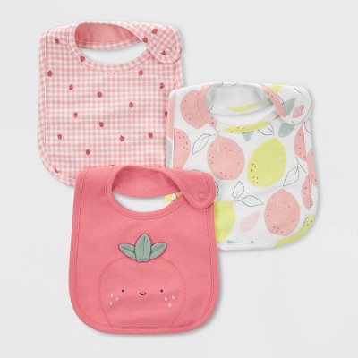 Image of Carter's Just One You® Baby 3pk Lemon & Strawberry Bib - Yellow/Pink