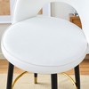 Mshliw Set of 2 Modern 360° Swivel PU Leather Bar Chairs with Black Metal Legs, Upholstered Counter Stools for Kitchen, Dining Room, or Home Bar - 4 of 4