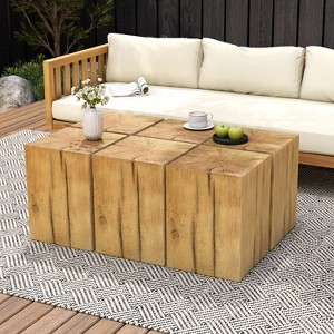 Christopher Knight Home Zata Modern Patio Square-Column Lightweight Concrete End Table - 1 of 4