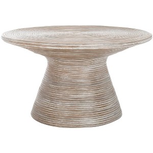 Cristina Rattan Coffee Table - Grey White Wash - Safavieh - 1 of 4