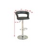 Poundex,Adjustable Height & Swivel Barstool in Black Faux Leather - 3 of 4