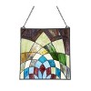 Chloe Lighting Kaleidoscope Geometric-Style Stained Glass Window Panel 16" Tall - 2 of 4