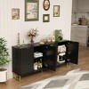 CLIHOME 63" Modern Design Sideboard,4 Door MDF Storage Cabinet with Adjustable Feet - 3 of 4