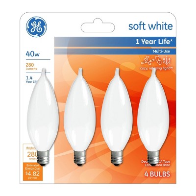 General Electric 40W Deco Small Base Light Bulb Frost