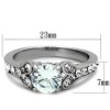 Slickblue Silver Tone Engagement Ring for Women – Round CZ Center with Pave Band – Polished Stainless Steel – 5–10 - 2 of 4