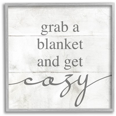 Stupell Industries Grab Blanket Get Cozy Phrase Framed Giclee Art