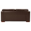 Home Imports Emporium Genuine Leather Loveseat Sofa – Tan Leather Couch with Goose Feather Cushions, Deep Seating, and Mid-Century Modern Design. - 4 of 4