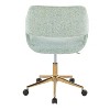 TiramisuBest Contemporary Light Green Fabric Task Chair, Adjustable Height, Swivel, Cushioned, Gold Base & Casters (Indoor, Assembly Required) - 4 of 4