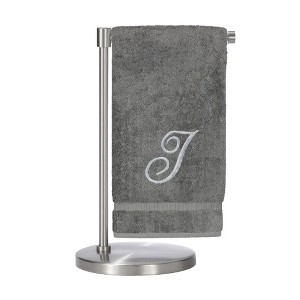 BC BARE COTTON Monogrammed Bath Towel, Personalized Gift, 27 x 54 inches - Set of 1 - Gray - Silver Script - 1 of 1