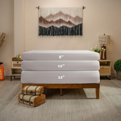 Twin 10-Inch White Memory Foam Mattress with Cooling Gel