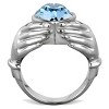 Slickblue Women's Claddagh Ring, Stainless Steel, Sea Blue Heart Center 11x10mm, Polished Finish, 8.70g, size 5-10 - 3 of 4