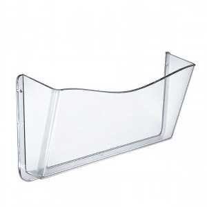 Azar Displays Clear Plastic Wall Mount File Holder with Hanging Hardware, 4-Pack - 1 of 4