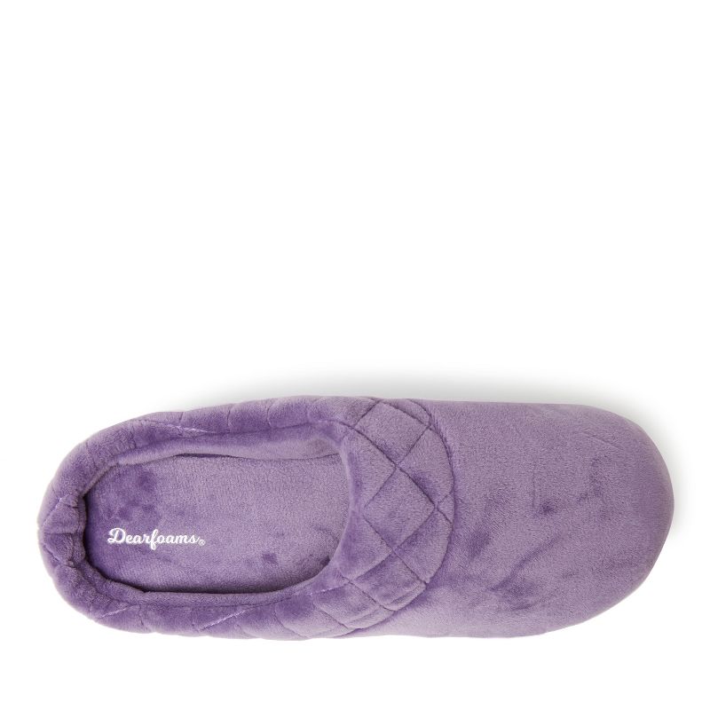 Dearfoams Women's Darcy Quilted Cuff Velour Clog House Slipper, 4 of 5