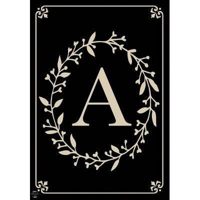 Classic Black Monogram Letter A House Flag