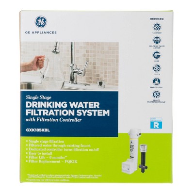 GE White Under Sink Water Filtration System with Twist and Lock Design