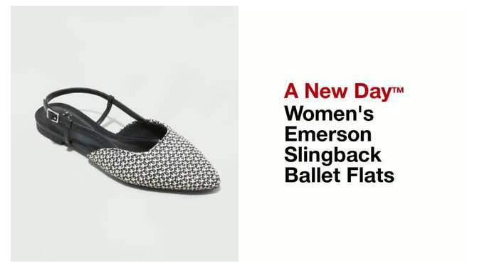 Women's Emerson Slingback Ballet Flats with Memory Foam Insole - A New Day™, 2 of 11, play video
