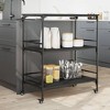 vidaXL Kitchen Trolley Black 39.6 in.x19.7 in.x41.3 in. Engineered Wood - 4 of 4